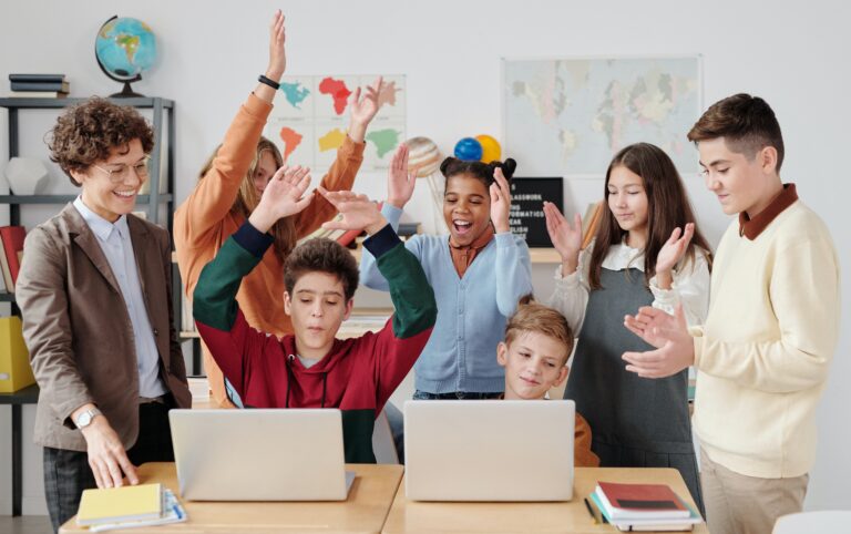 Kids Cheering Classroom